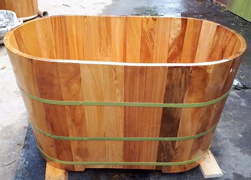 Bồn tắm gỗ Pơ mu ngâm thuốc chịu nước 120APM (1200x600x650)