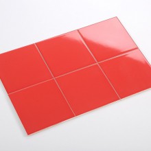 Gạch thẻ ốp tường vuông đỏ bóng phẳng 200x200 M2210
