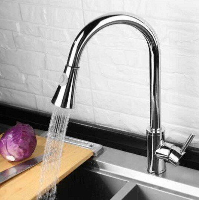 Vòi bếp nóng lạnh rút dây Bancoot BCR04B (Rút dây - Inox 304 bóng)