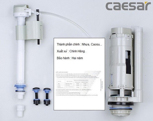 Bộ xả xi phông bồn cầu vệ sinh Caesar 2 nhấn