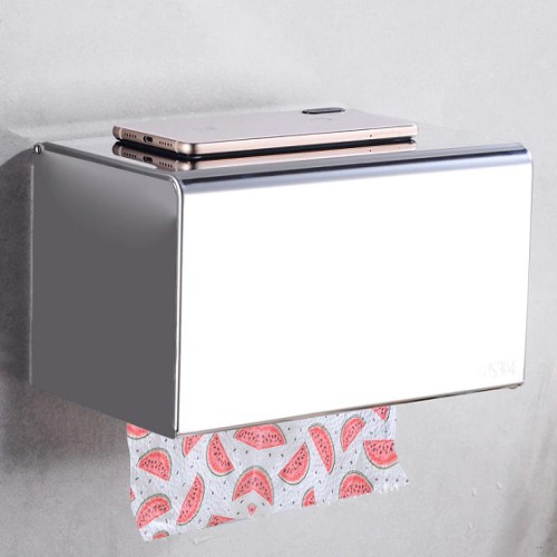 Hộp đựng giấy vệ sinh, giấy lau tay Inox 304 treo tường Miken MK-1054WB