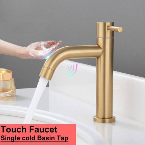 Vòi cảm ứng 1 chạm rửa mặt màu vàng Miken MKV-77032G (Pin)