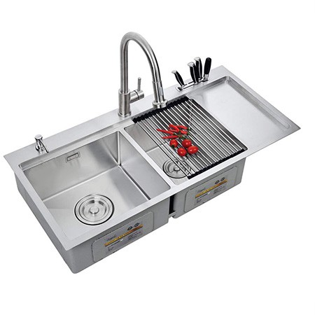 Chậu rửa bát 2 hố 1 bàn Royal Join ST10048D (100x48cm)