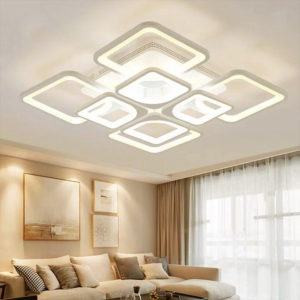 Đèn ốp trần Mica vuông hiện đại 8 cánh MO904