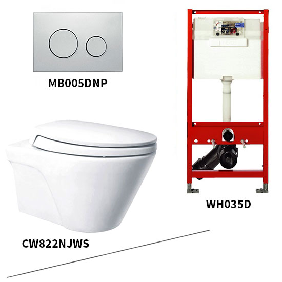 Bộ bồn cầu treo tường Toto CW812JWS/WH037D/MB006DNM - Image 3