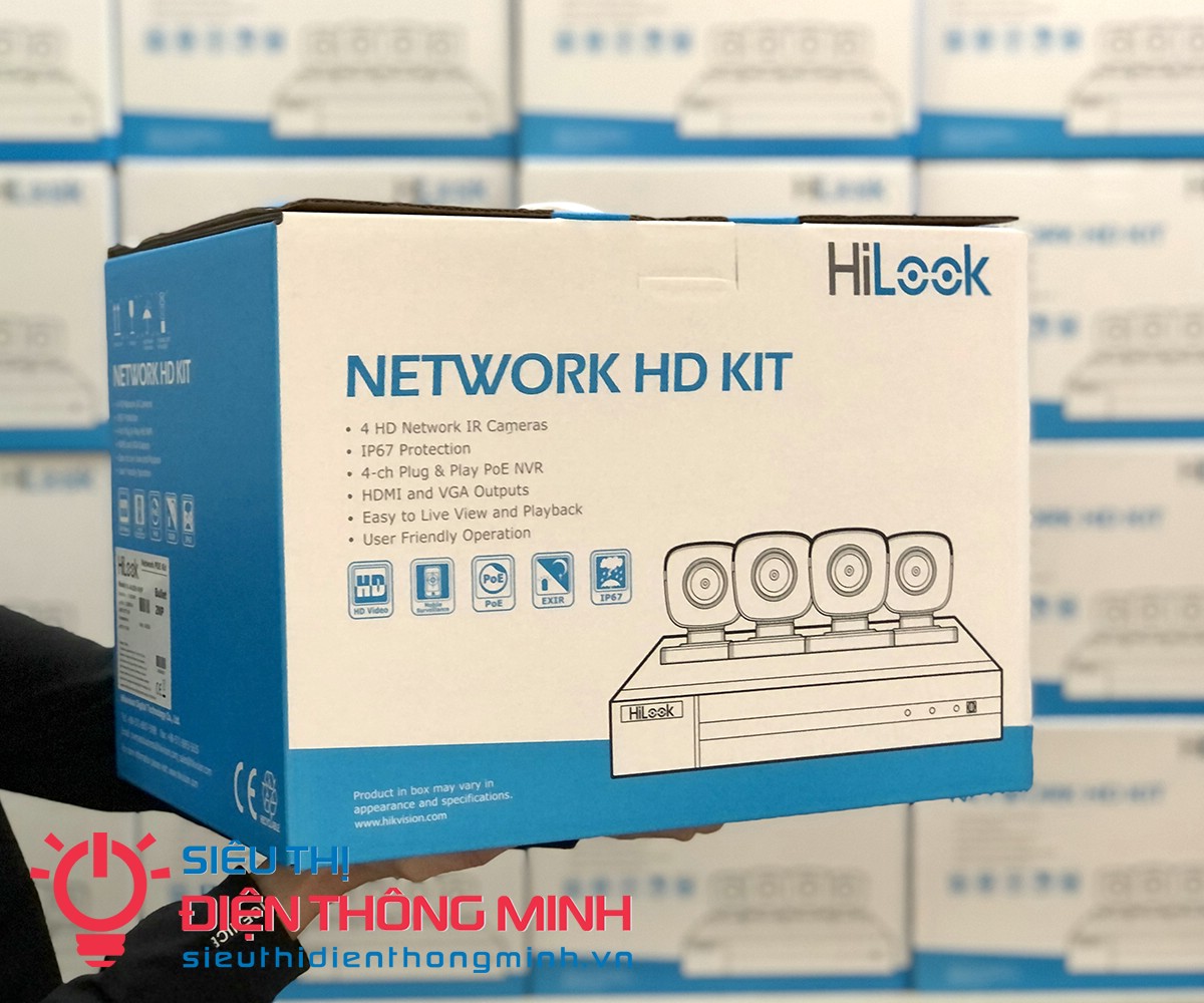 Bộ KIT Camera HiLook Hikvision IK-4042TH-MH/P (NVR 4 cổng PoE + 4 camera IP Dome 2MP) - 3