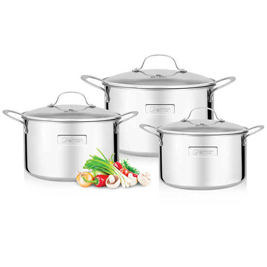Bộ nồi Inox 3 lớp đáy liền Elmich EL2108MN - Image 3