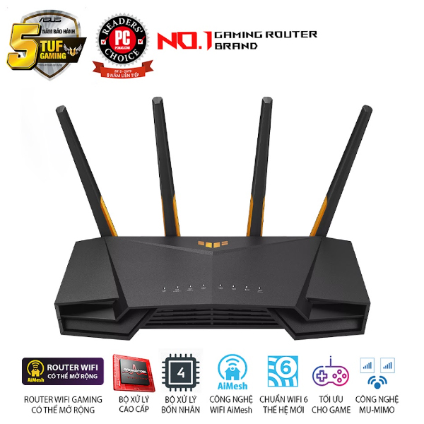 Bộ phát wifi 6 Asus TUF Gaming AX4200 (Chuẩn AX/ AX4200Mbps/ 4 Ăng-ten ngoài/ Wifi Mesh) - Image 2