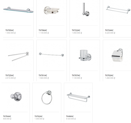Bộ phụ kiện phòng tắm cao cấp TOTO Curio
