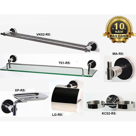 Bộ Phụ Kiện phòng tắm inox 304 5 món ARCHI A01 - Image 4