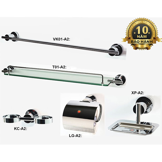 Bộ Phụ Kiện phòng tắm inox 304 5 món ARCHI A01 - Image 5