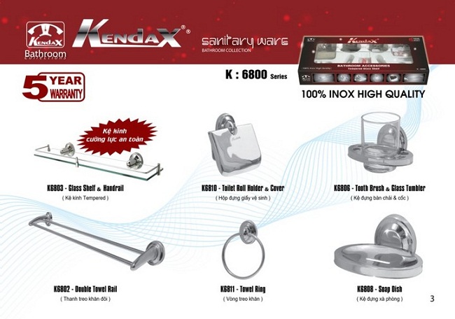 Bộ phụ kiện phòng tắm Kendax K6200 - Image 3