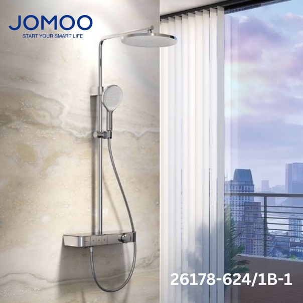 Bộ sen âm tường 2 đường nước có tẩy cặn JOMOO 37309-627/1B-1 - Image 3