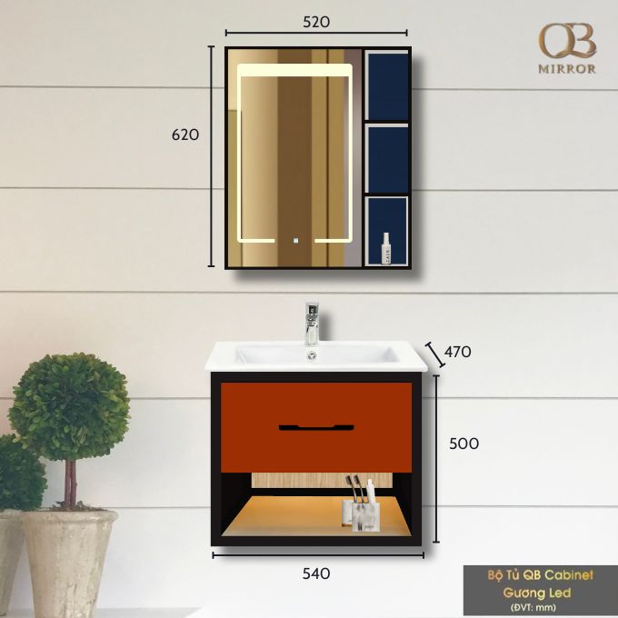 Bộ tủ Cabinet thủy tinh kháng khuẩn Basic GLASS-541 - Image 3