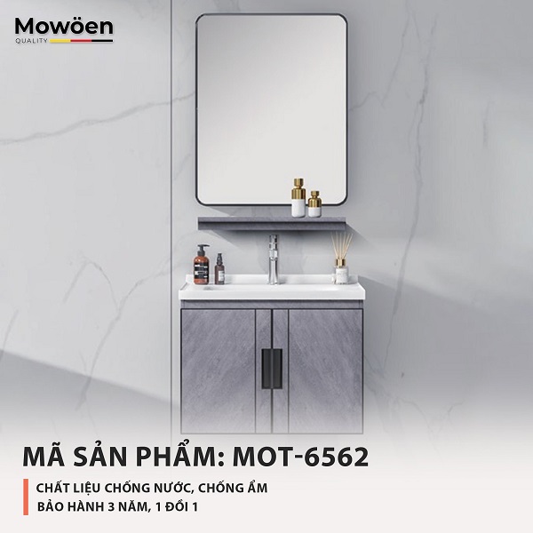 Bộ tủ chậu cao cấp đèn LED Mowoen MW6635-100 (1000x505x545mm) - Image 6