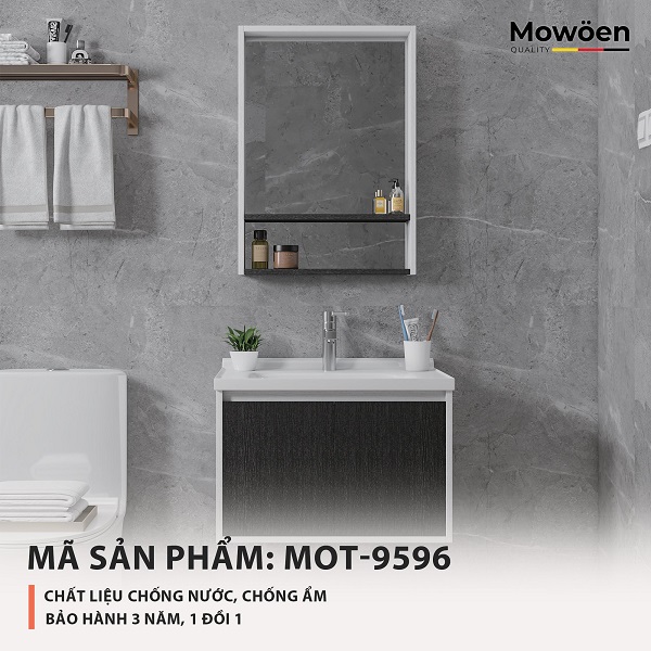Bộ tủ chậu cao cấp đèn LED Mowoen MW6637-80 (800x505x545mm) - Image 5