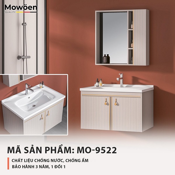 Bộ tủ chậu cao cấp Mowoen MW2703-80PVC (800x470x455mm) - Image 3