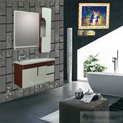 Bộ tủ chậu PVC Bross BRS-616 (900x580mm) - Image 5