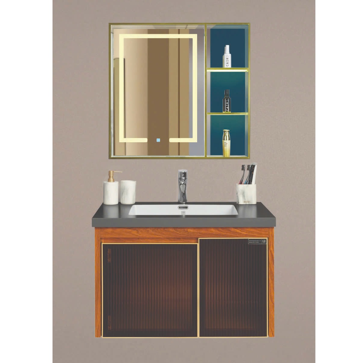 Bộ tủ chậu QB Cabinet QG1001-QC2100HT-QL930V (100x50x52cm) - Image 3