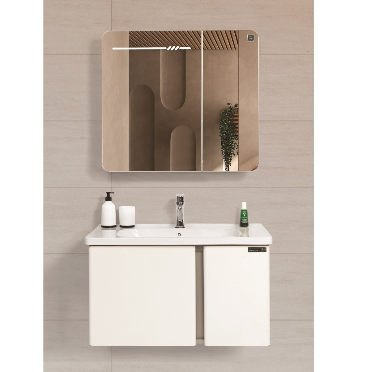 Bộ tủ chậu QB Cabinet QG6005-QC260-QL923V (610x480x530mm) - Image 6