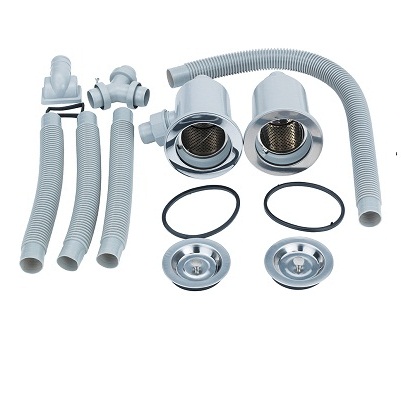 Bộ xả chậu rửa chén đôi 1 lỗ thoát tràn D17-10 Hansgrohe 43928000 - Image 5