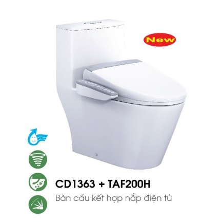 Bồn cầu 1 khối nắp điện tử Caesar CD1394-TAF200H - Image 4