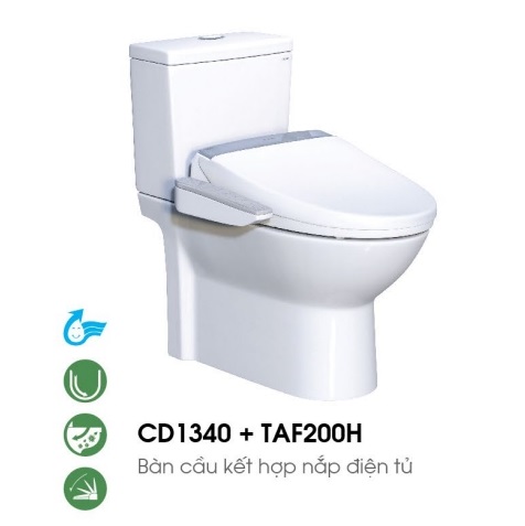 Bồn cầu 1 khối nắp điện tử Caesar CD1394-TAF200H - Image 5