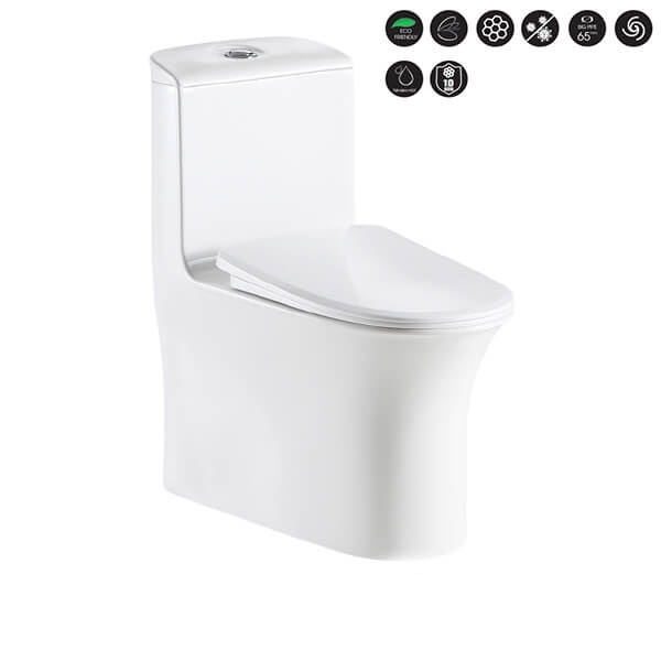 Bồn cầu két nước âm tường màu đen Basic BS-8016B - Image 6