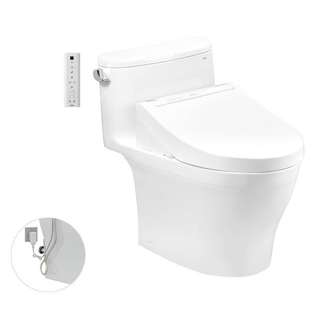 Bồn cầu một khối kèm nắp rửa điện tử Toto MS887RW14