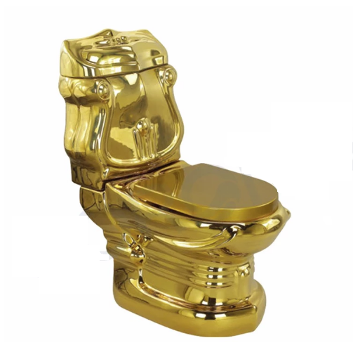 Bồn cầu nghệ thuật mạ hoa văn nghệ thuật màu đen HCG 6699-1 - Image 4