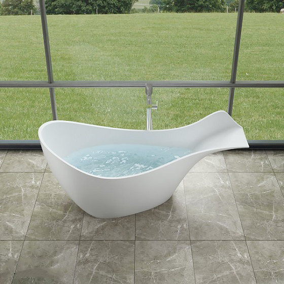 Bồn tắm đá nhân tạo marble nghệ thuật màu đen AL-BS8629 (Đặt hàng 7-25 ngày) - Image 4