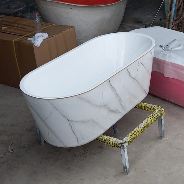 Bồn tắm đá nhân tạo marble nghệ thuật màu đen AL-BS8629 (Đặt hàng 7-25 ngày) - Image 6