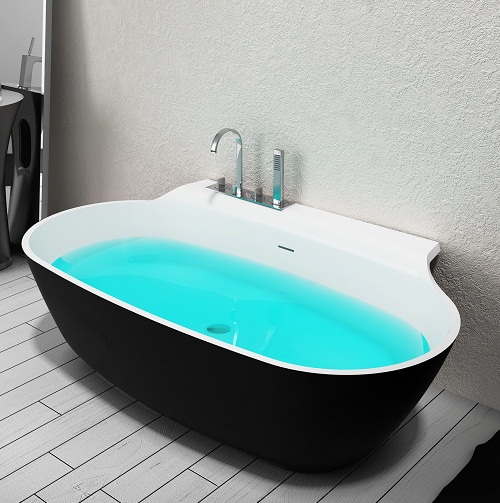 Bồn tắm đá nhân tạo màu trắng nghệ thuật Miken HY-TS6805 (1600x800x620mm) - Image 4