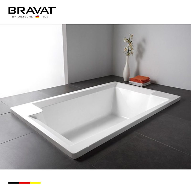 Bồn tắm đặt sàn Bravat B25548TW-1W (1500x800x600 mm) - Image 6