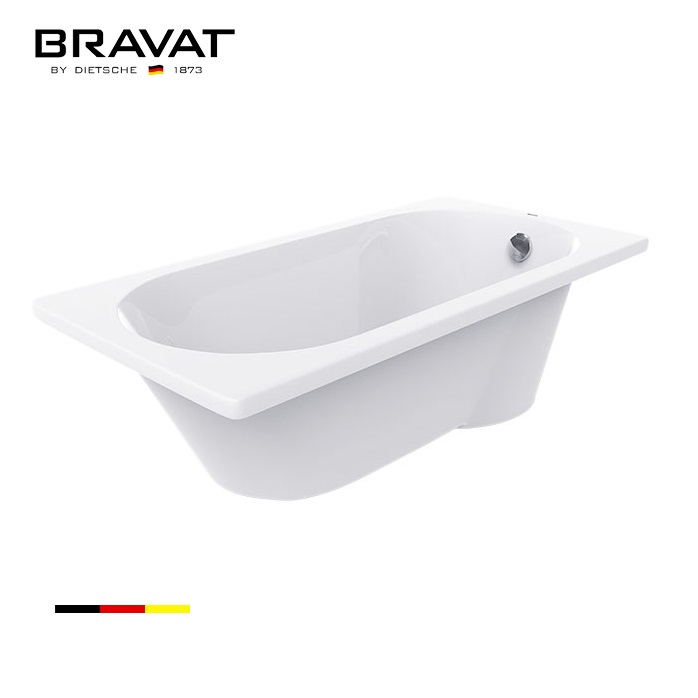 Bồn tắm đặt sàn Bravat B25609W (1600x800x420 mm) - Image 4