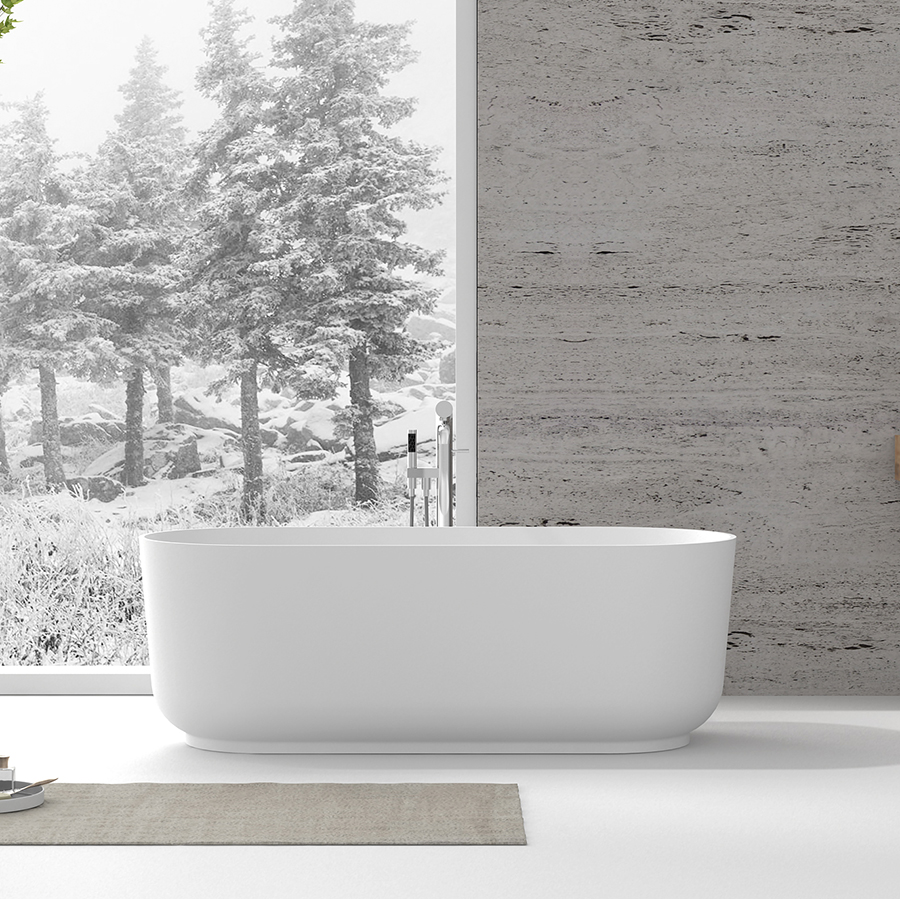 Bồn tắm đặt sàn đá nhân tạo Euroking EU-65159 (1700x750x550mm) - Image 5