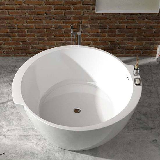 Bồn tắm đặt sàn đá nhân tạo Euroking EU-65175 (1600x720x650mm) - Image 3