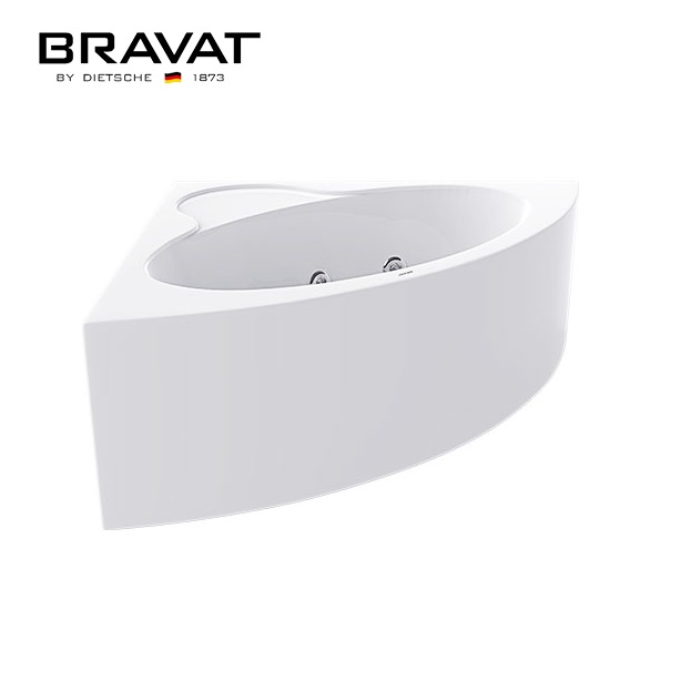 Bồn tắm đặt sàn màu đỏ đá cẩm thạch Bravat B20799R-1 (1715x865x550mm) - Image 3