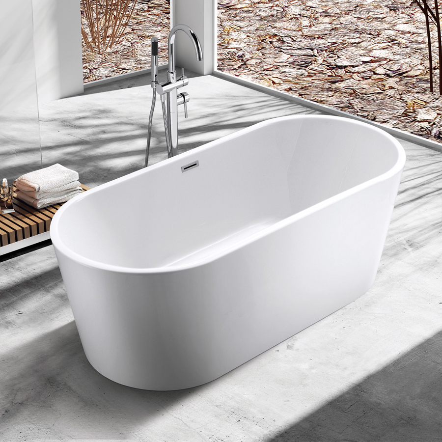 Bồn tắm độc lập có chân Nofer NR-23P (Ngọc trai-1700 x 800 x 700) - Image 4