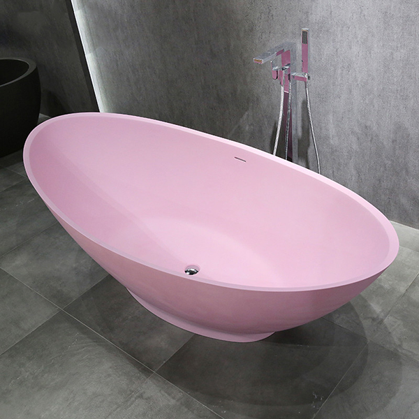 Bồn tắm độc lập đặt sàn trắng vân đá Miken MKB-943VD (1700x800x600mm) - Image 6