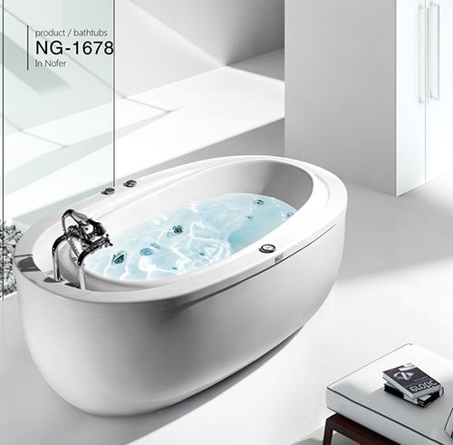 Bồn tắm đôi massage Nofer PM-1003 (sục khí-1100x1800x610mm) - Image 4