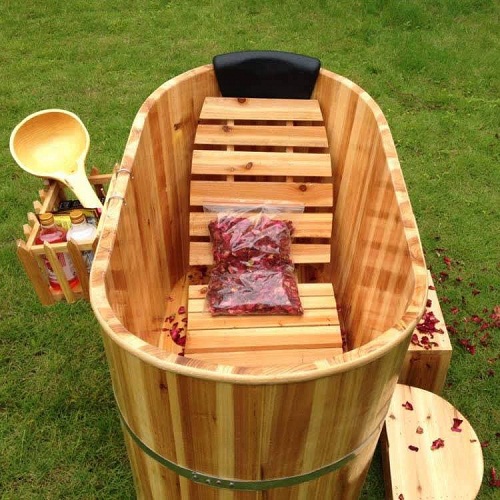 Bồn tắm gỗ pơ mu thuốc chịu nước 120BPM (1200x600x650) - Image 4