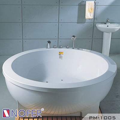 Bồn tắm góc đôi massage Nofer NG-5505P (Ngọc trai-sục khí-1500x1500x580mm) - Image 5