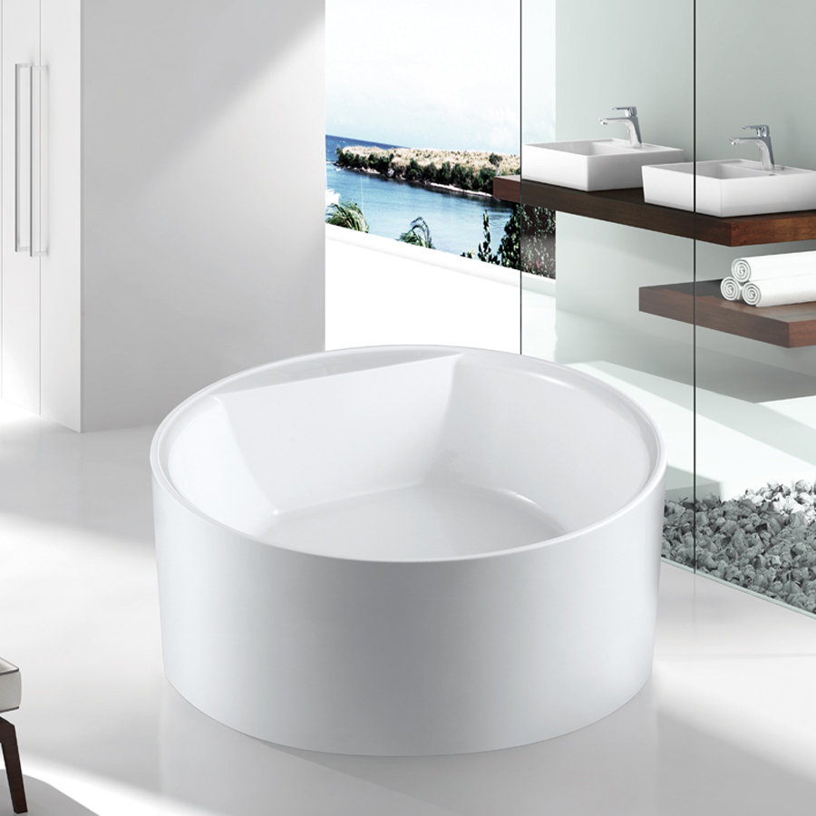 Bồn tắm hình tròn Nofer NG-02 (Acrylic-1300x130x800mm) - Image 4