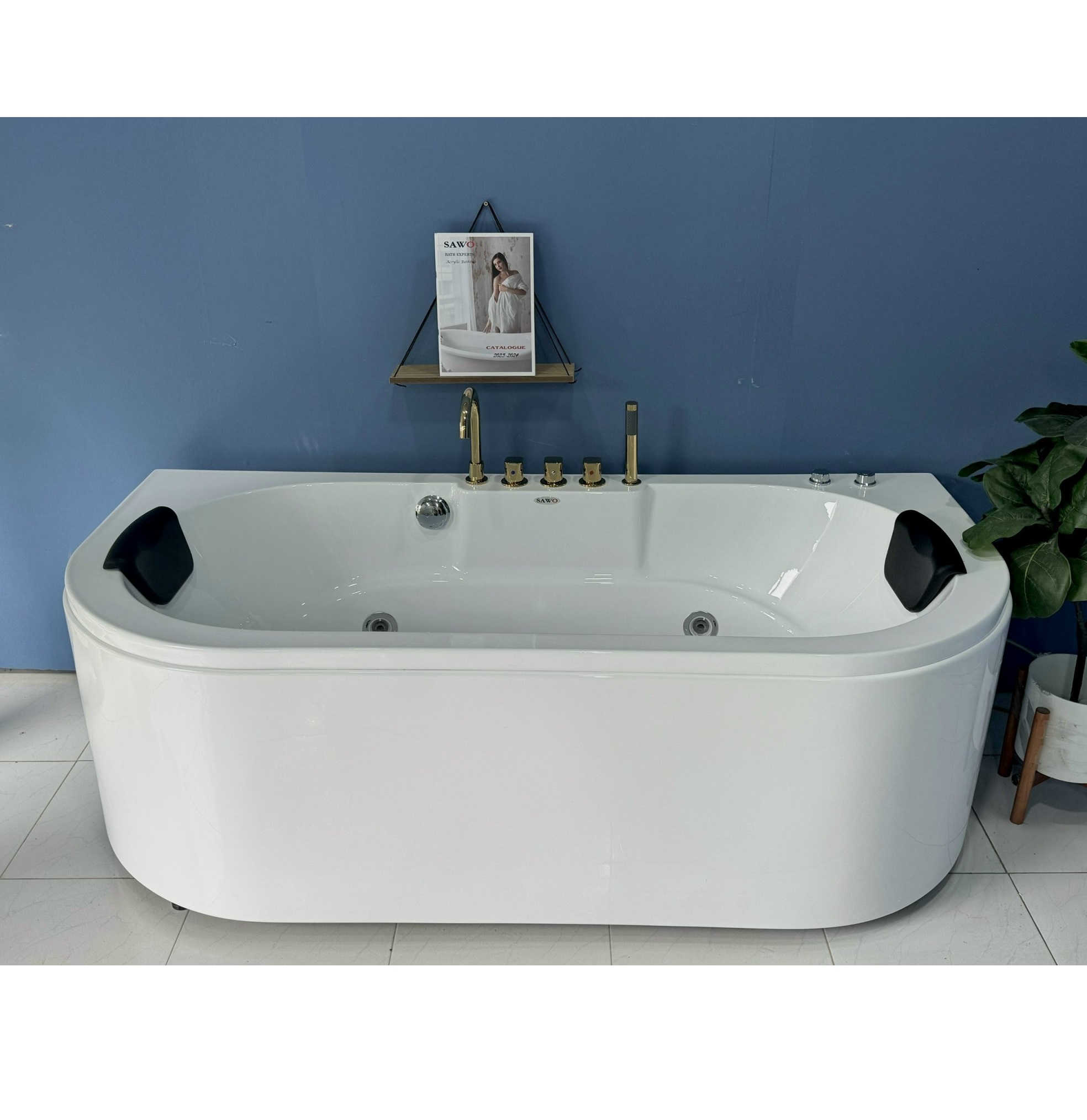 Bồn tắm massage đặt sàn hình Elip SAWO SW4818M-E (Acrylic-1810x855x615mm)