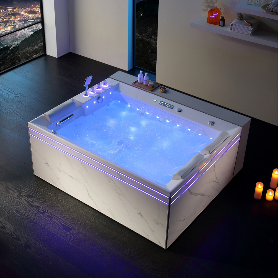 Bồn tắm massage đèn Led Nofer NG-858 (Acrylic-1800x900x700mm) - Image 4