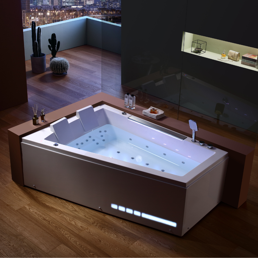 Bồn tắm massage hình tròn Nofer NG-223A (Acrylic-1500x1500x660mm) - Image 3