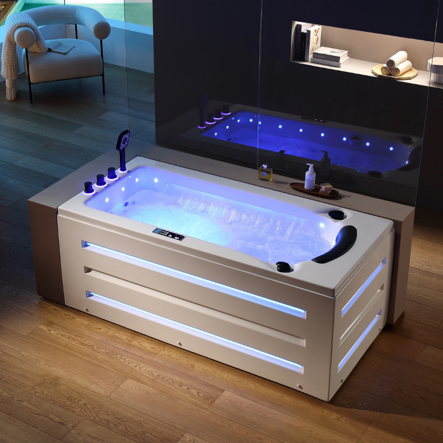 Bồn tắm massage hình tròn Nofer NG-223A (Acrylic-1500x1500x660mm) - Image 4