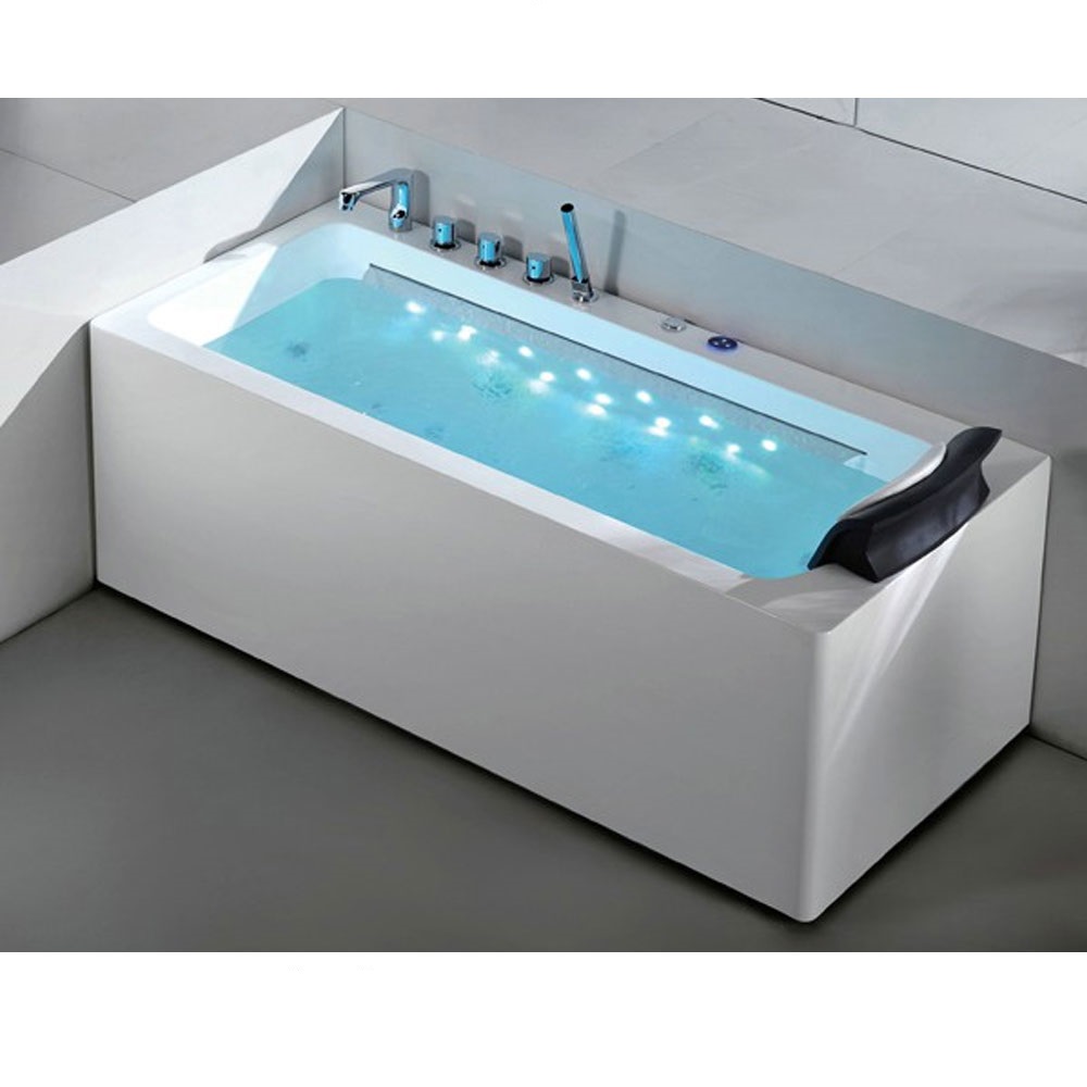 Bồn tắm massage sục khí đèn led đổi màu GEMY G9075 (Sục masage, sục khí, đèn led-1610x810x710mm) - Image 5