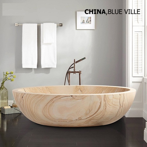 Bồn tắm màu Ghi xi măng đá nhân tạo marble Miken MKB-8807GR (Đặt hàng 7-25 ngày) - Image 3